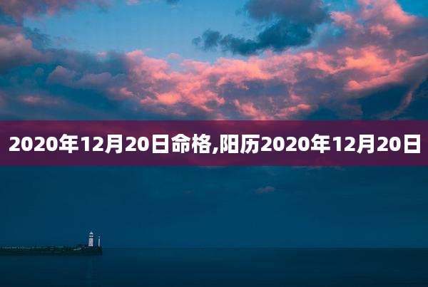 2020年12月20日命格,阳历2020年12月20日