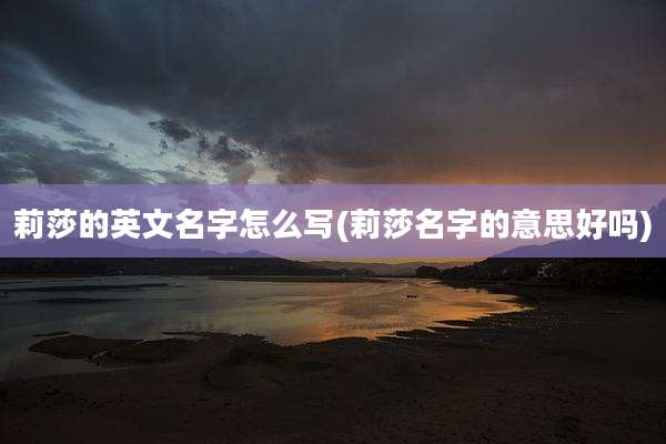 莉莎的英文名字怎么写(莉莎名字的意思好吗)