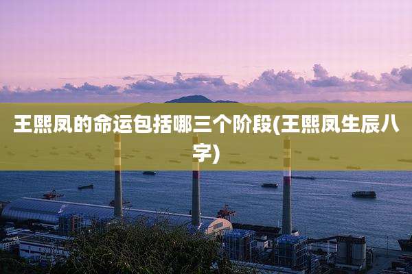王熙凤的命运包括哪三个阶段(王熙凤生辰八字)