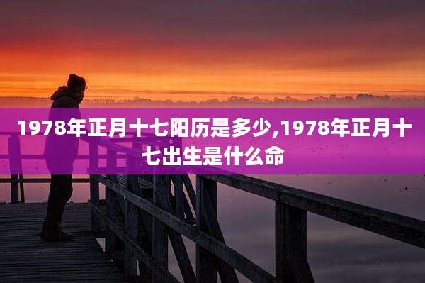 1978年正月十七阳历是多少,1978年正月十七出生是什么命