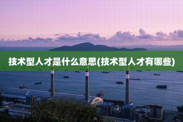 技术型人才是什么意思(技术型人才有哪些)