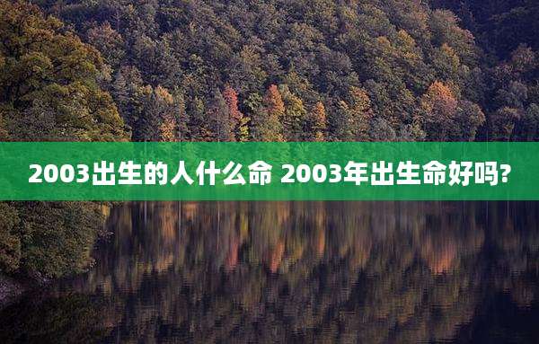 2003出生的人什么命 2003年出生命好吗?
