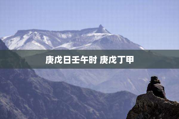 庚戊日壬午时 庚戊丁甲