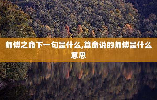 师傅之命下一句是什么,算命说的师傅是什么意思