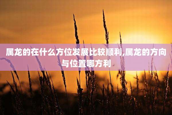 属龙的在什么方位发展比较顺利,属龙的方向与位置哪方利