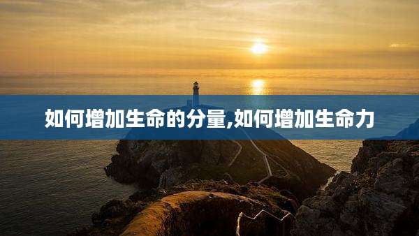 如何增加生命的分量,如何增加生命力