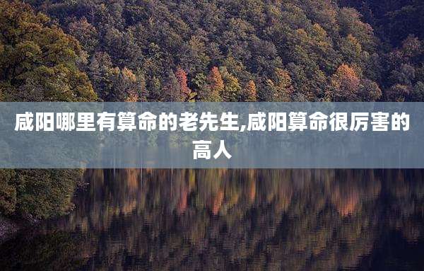 咸阳哪里有算命的老先生,咸阳算命很厉害的高人