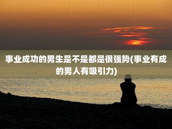 事业成功的男生是不是都是很强势(事业有成的男人有吸引力)