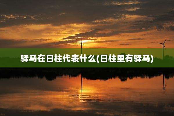 驿马在日柱代表什么(日柱里有驿马)