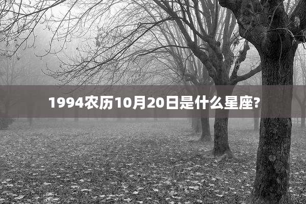 1994农历10月20日是什么星座?