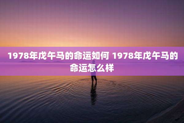 1978年戊午马的命运如何 1978年戊午马的命运怎么样