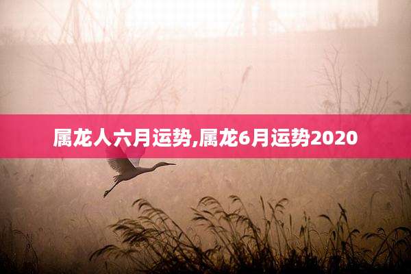 属龙人六月运势,属龙6月运势2020