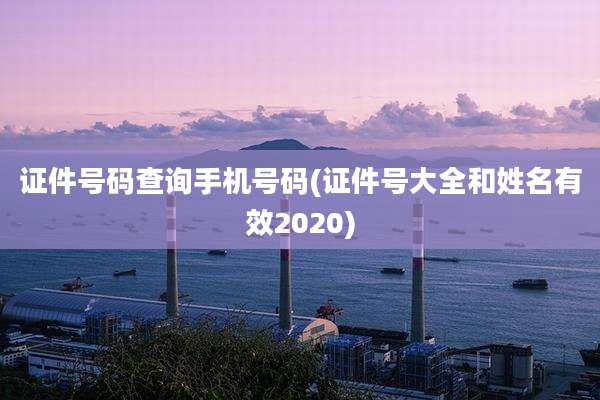 证件号码查询手机号码(证件号大全和姓名有效2020)