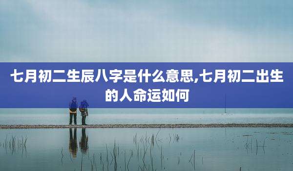 七月初二生辰八字是什么意思,七月初二出生的人命运如何