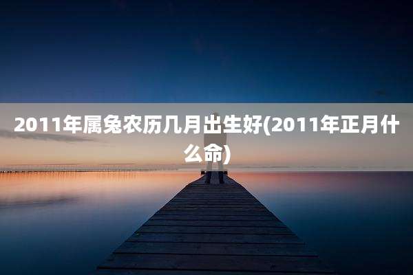 2011年属兔农历几月出生好(2011年正月什么命)