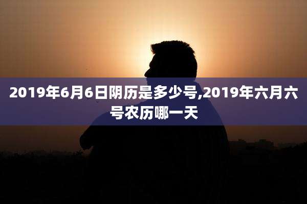 2019年6月6日阴历是多少号,2019年六月六号农历哪一天