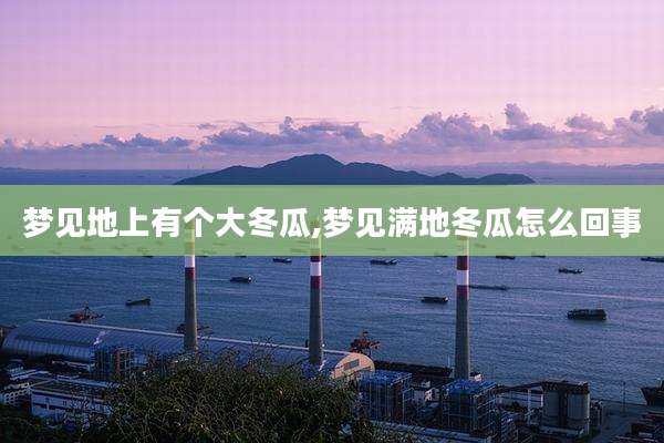 梦见地上有个大冬瓜,梦见满地冬瓜怎么回事