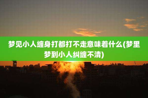 梦见小人缠身打都打不走意味着什么(梦里梦到小人纠缠不清)