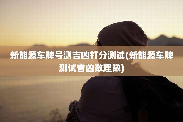 新能源车牌号测吉凶打分测试(新能源车牌测试吉凶数理数)