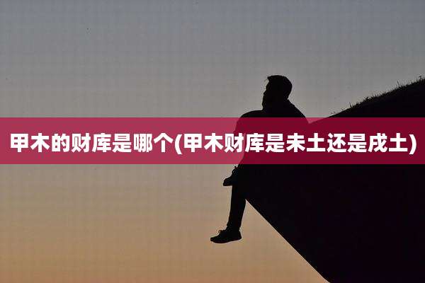 甲木的财库是哪个(甲木财库是未土还是戌土)