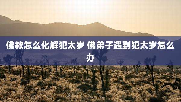 佛教怎么化解犯太岁 佛弟子遇到犯太岁怎么办