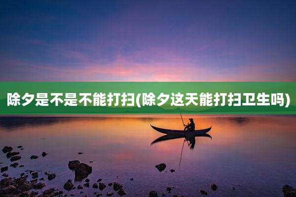 除夕是不是不能打扫(除夕这天能打扫卫生吗)