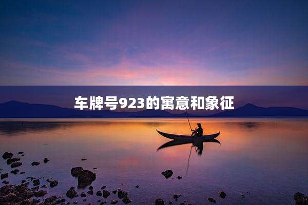 车牌号923的寓意和象征