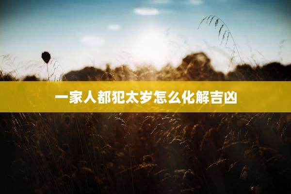 一家人都犯太岁怎么化解吉凶