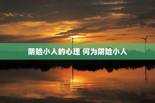 阴险小人的心理 何为阴险小人