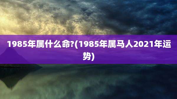 1985年属什么命?(1985年属马人2021年运势)