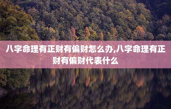 八字命理有正财有偏财怎么办,八字命理有正财有偏财代表什么