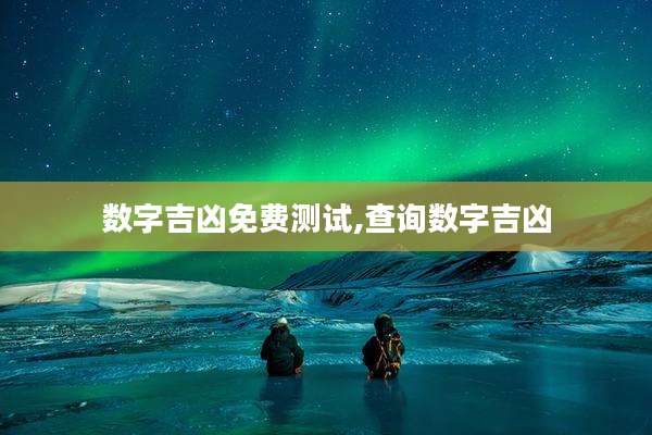 数字吉凶免费测试,查询数字吉凶