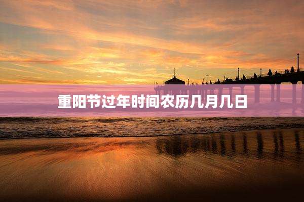重阳节过年时间农历几月几日