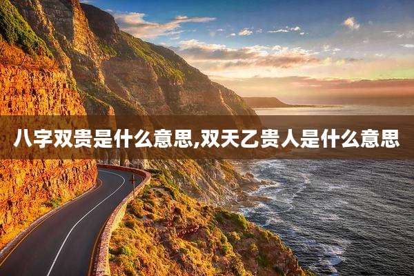 八字双贵是什么意思,双天乙贵人是什么意思