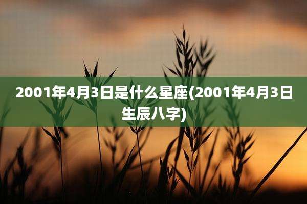 2001年4月3日是什么星座(2001年4月3日生辰八字)