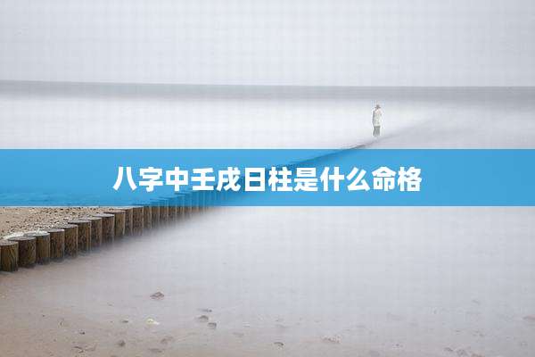 八字中壬戌日柱是什么命格