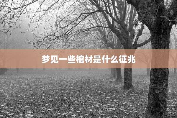 梦见一些棺材是什么征兆
