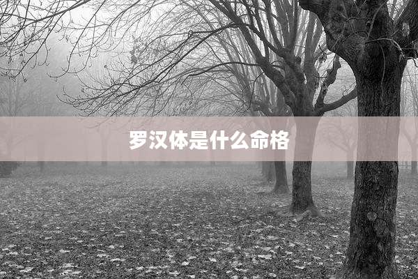 罗汉体是什么命格