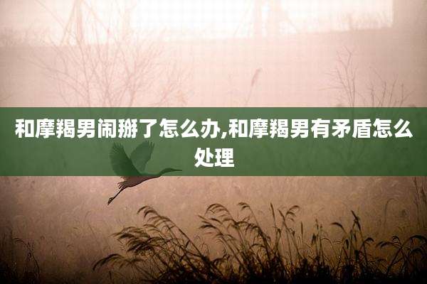 和摩羯男闹掰了怎么办,和摩羯男有矛盾怎么处理