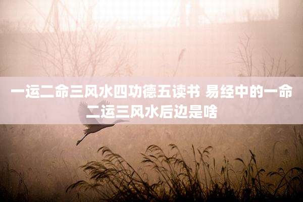 一运二命三风水四功德五读书 易经中的一命二运三风水后边是啥