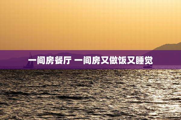 一间房餐厅 一间房又做饭又睡觉