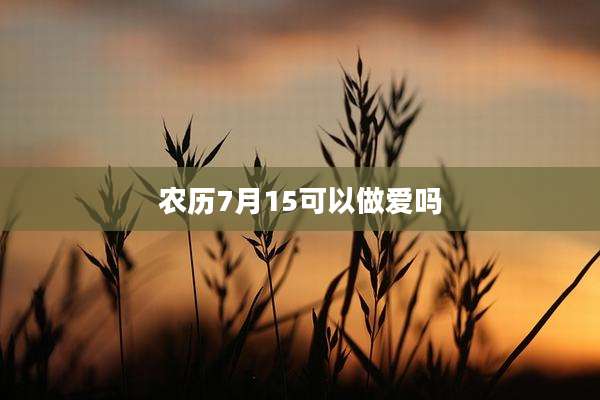 农历7月15可以***吗