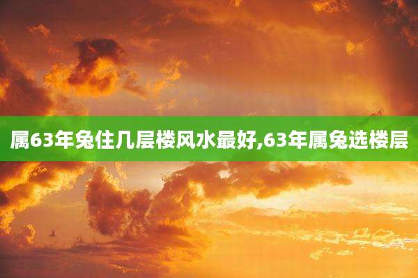属63年兔住几层楼风水最好,63年属兔选楼层