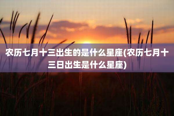 农历七月十三出生的是什么星座(农历七月十三日出生是什么星座)