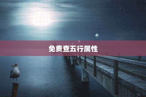 免费查五行属性