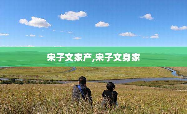 宋子文家产,宋子文身家