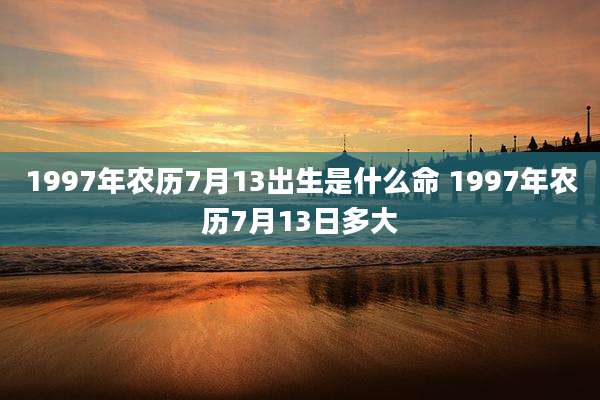 1997年农历7月13出生是什么命 1997年农历7月13日多大