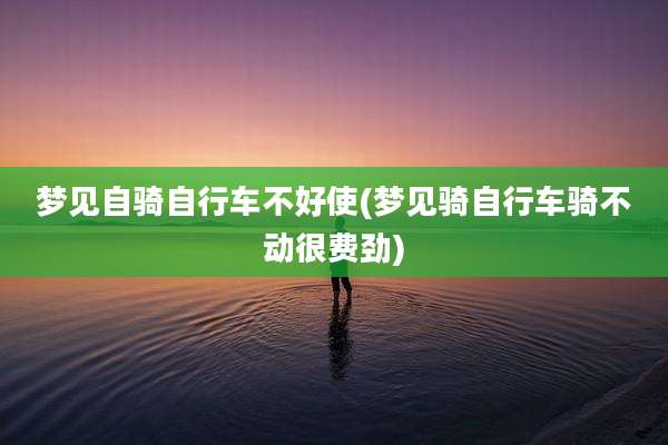 梦见自骑自行车不好使(梦见骑自行车骑不动很费劲)