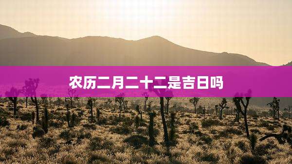 农历二月二十二是吉日吗