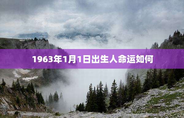 1963年1月1日出生人命运如何